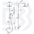 Telescopic Brass shower column h cm 120 for external shower 